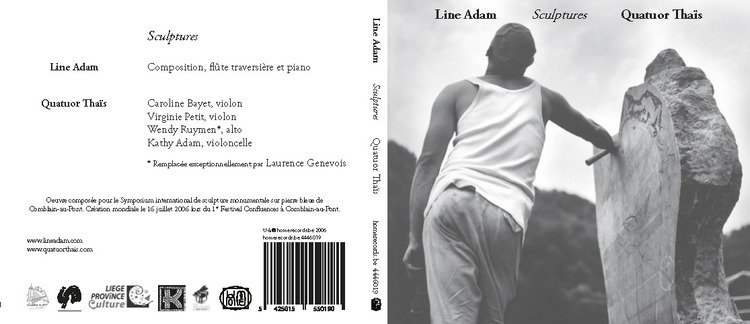 Pochette du disque "Sculptures" de Line Adam avec le Quatuor Thaïs